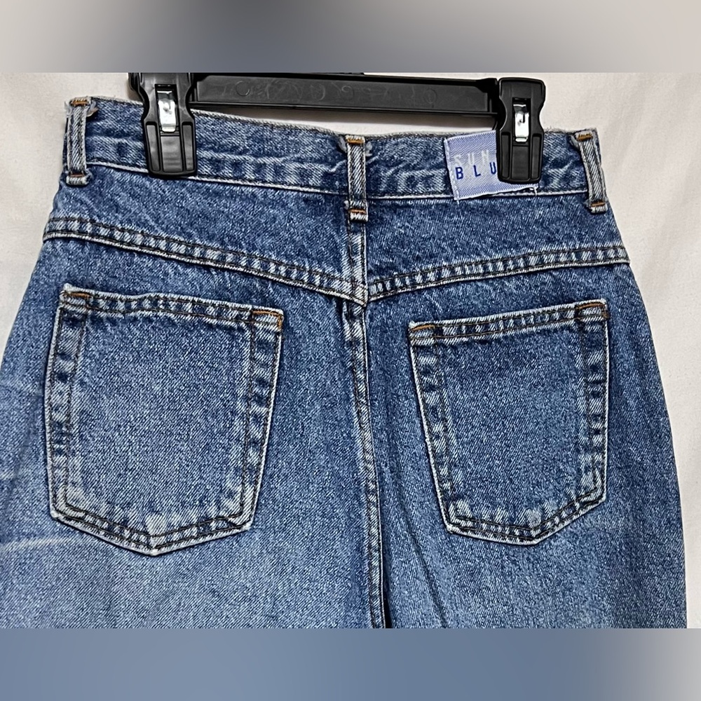 Vintage 80’s SUNSET BLUES High Waist No Stretch Mom Jeans Straight Leg Denim - Picture 8 of 11